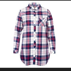Barbour Sandbak Shirt Plaid Tunic Style with Pockets Adjustable Arm